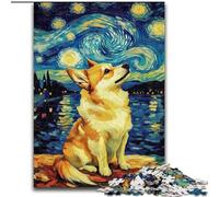 Puzzle 1000 pièces pour Adolescents, Cadeaux Nuit étoilée, adorables Huskies, activité familiale, décoration intérieure Unique et Cadeaux pour Les 14 Ans et Plus (Taille 26x38cm)