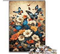 Puzzle 1000 pièces pour Adolescents, Cadeaux Papillons et Fleurs, Jeu intellectuel éléphant, Cadeau d'anniversaire, décoration Murale pour Les 14 Ans et Plus (Taille 26x38cm)