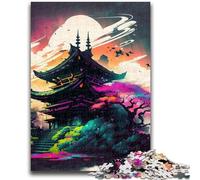 Puzzle 1000 pièces pour Adolescents, Cadeaux, Paysage Japonais, néon, Anti-Stress, défi Difficile, Convient pour la décoration de Bureau, 26x38cm