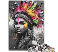 Puzzle 1000 pièces pour Adolescents, Cadeaux, Princesse Indienne, Graffiti, Jeux éducatifs, décoration d'intérieur, idéal comme Cadeau pour Toute la Famille, 50x75cm