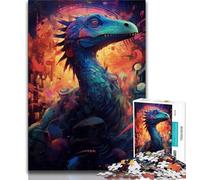 Puzzle 1000 pièces pour Adolescents Cadeaux Puzzles Dinosaures vélociraptor Jeux éducatifs décoration d'intérieur Convient pour la décoration de Bureau 38x26cm