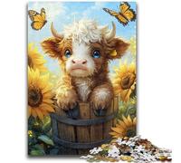 Puzzle 1000 pièces pour Adolescents, Cadeaux, Tournesol, Yak, Jeu éducatif Familial, décoration Murale, Cadeaux d'anniversaire et de Noël Uniques, 50x75cm