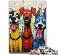 Puzzle 1000 pièces pour Adolescents, Cadeaux, Trois Chiens Heureux, Jouets éducatifs, activités Amusantes à la Maison, Cadeau d'anniversaire, Cadeaux de Voyage 50x75cm