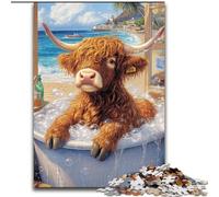 Puzzle 1000 pièces pour Adolescents, Cadeaux Vache des Highlands, activité familiale, décoration intérieure Unique et Cadeaux pour Les 14 Ans et Plus (Taille 50x75cm)