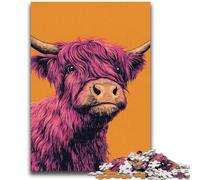 Puzzle 1000 pièces pour Adolescents, Cadeaux, Vache des Highlands, Anti-Stress, défi Difficile, renforce l'amour Entre Couples, 50x75cm