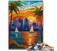 Puzzle 1000 pièces pour Adolescents, Cadeaux, Ville en vitrail, activités familiales stimulantes, Jouets à Faire soi-même pour décoration Murale, Cadeaux 50x75cm