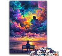 Puzzle 1000 pièces pour Adolescents, Cadeaux, Visage Humain, Nuage coloré, Anti-Stress, défi Difficile, Convient pour la décoration de Bureau, 50x75cm