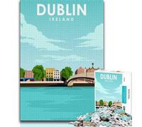 Puzzle 1000 pièces pour Adolescents, Cadeaux, Voyage à Dublin, Irlande, Art, Aide Le Cerveau à exercer, Jouets addictifs pour cultiver la Patience, décoration Murale (38x26cm)