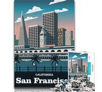 Puzzle 1000 pièces pour Adolescents, Cadeaux, Voyage à San Francisco, Californie, États-Unis, Aide Le Cerveau à exercer, Jouets addictifs pour cultiver la Patience, décoration Murale (38x26cm)