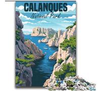 Puzzle 1000 pièces pour Adolescents, Calanques, France, Jeu éducatif, défi, Jouet, à Offrir en Cadeau à Toute la Famille, 38x52cm