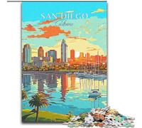 Puzzle 1000 pièces pour Adolescents Californie San Diego Jeux éducatifs Jeu éducatif pour Anniversaire, Noël pour et 14 Ans (38x26cm) 1000pcs