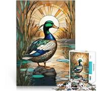 Puzzle 1000 pièces pour Adolescents Canard en vitrail Jouets Jeux éducatifs Soulagement du Stress Jeu de défi Unique 50x70cm