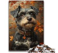Puzzle 1000 pièces pour Adolescents Caniche d'automne Jeux de détente Jeu éducatif pour Anniversaire, Noël à partir de 14 Ans 26x38cm