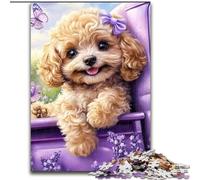 Puzzle 1000 pièces pour Adolescents Caniche Lavande, Jouets éducatifs, Jeux Anti-Stress, Superbes Cadeaux et Jouets (Taille 26x38cm)