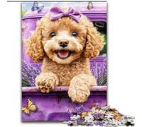Puzzle 1000 pièces pour Adolescents Caniche Lavande pour 14 Ans et Plus Jeu Impossible Cadeau d'anniversaire de Noël (Taille 26x38cm)