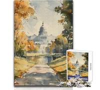 Puzzle 1000 pièces pour Adolescents - Capitole - Aquarelle - Calme et Plaisir - Jeu de précision - Dimensions:38x26cm