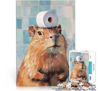 Puzzle 1000 pièces pour Adolescents Capybara avec du Papier Toilette Jeux de détente Renforcer l'amour Entre Les Couples 38x26cm