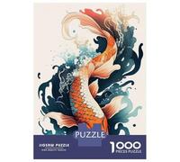 Puzzle 1000 Pièces pour Adolescents Carpe Koi Fish Japanese Puzzles pour Adultes, Jouets Anti-Stress, Décoration Intérieure, Cadeaux d'anniversaire Et Cadeaux Uniques 70x50cm/1000pcs