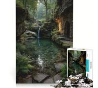 Puzzle 1000 pièces pour Adolescents Cascade cachée Jeu de réflexion découpe de précision Cadeau Original pour Un Anniversaire ou Noël 38x26cm
