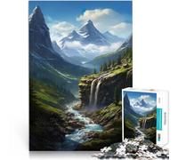 Puzzle 1000 pièces pour Adolescents Cascade dans la Nature forestière Casse-tête pour Convient pour la décoration de Bureau 52x38cm