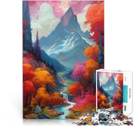 Puzzle 1000 pièces pour Adolescents Cascade dans la Nature forestière Jeux éducatifs Décoration d'intérieur et Cadeaux Uniques 52x38cm