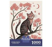 Puzzle 1000 Pièces pour Adolescents Cat on A Branch with Autumn Leaves Puzzles pour Adultes : Améliorent La Mémoire - Difficile Et Stimulant - Cadeaux De Noël Et d'anniversaire 38x26cm/1000pcs