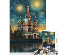 Puzzle 1000 pièces pour Adolescents Cathédrale Saint-Basile de Moscou Décoration intérieure Jouet œuvre d'art Cadeau Jeu Amusant pour développer sa motricité Fine et Son Cerveau Dimensions 50x75cm