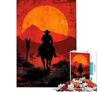 Puzzle 1000 pièces pour Adolescents Cavalier du désert au Coucher du Soleil Un Puzzle idéal pour Les Adolescents pour enrichir Leurs Souvenirs et Leur liste de souhaits avec Le Père Noël Un Parfait