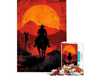 Puzzle 1000 pièces pour Adolescents Cavalier du désert au Coucher du Soleil Un Puzzle idéal pour Les Adolescents pour enrichir Leurs Souvenirs et Leur liste de souhaits avec Le Père Noël Un Parfait
