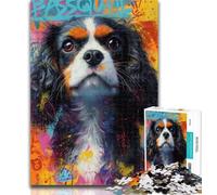 Puzzle 1000 pièces pour Adolescents, Cavalier King Charles Spaniel, Jouets éducatifs, Jeux Anti-Stress, décoration d'intérieur Unique et Cadeaux 50x75cm