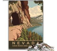 Puzzle 1000 pièces pour Adolescents Cave Rock et lac Tahoe pour 14+ Jeu de défi Unique Jeux en Famille Cadeaux d'anniversaire de Noël (38x52cm) 1000pcs