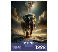 Puzzle 1000 Pièces pour Adolescents Celestial Elephant on Cracked Earth Puzzles pour Adultes, Jouet, Décoration Murale, Art Mural, Idéal comme Cadeau pour Toute La Famille 52x38cm/1000pcs