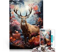 Puzzle 1000 pièces pour Adolescents cerf Artistique pour Le Jeu éducatif Challenge Toy Convient pour la décoration de Bureau 52x38cm