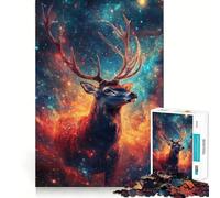 Puzzle 1000 pièces pour Adolescents Cerf Céleste Majesté Articulations Fines Jeu de réflexion Amusant et Stimulant Jeu Confortable Cadeau d'anniversaire (38x26cm)
