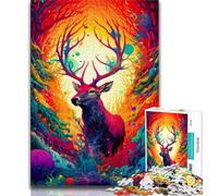 Puzzle 1000 pièces pour Adolescents Cerf, Jeu Stimulant idéal comme Cadeau pour Toute la Famille (Taille 38x26cm)