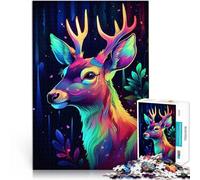 Puzzle 1000 pièces pour Adolescents Cerf néon Jouets addictifs pour Le défi de l'intelligence cérébrale Bon Cadeau 75x50cm
