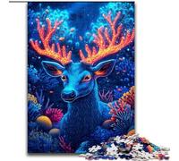 Puzzle 1000 pièces pour Adolescents Cerf psychédélique, Jeux, Jouets, Cadeaux d'anniversaire Uniques pour Les Enfants de 14 Ans et Plus (Taille 50x75cm)