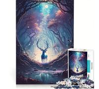 Puzzle 1000 pièces pour Adolescents, Cerfs et êtres mystiques, Jeu de réflexion, découpe de précision, Cadeau Unique pour Un Anniversaire ou Noël 50x75cm