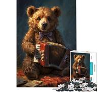 Puzzle 1000 pièces pour Adolescents Chanson de l'ours adorée Jeu éducatif Jouet Jeu intellectuel Cadeau d'anniversaire Apprentissage éducatif (Dimensions 38x26cm)