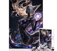 Puzzle 1000 pièces pour Adolescents Chat Cosmique Jeu éducatif Idée Cadeau Casse-tête Stimulant pour développer la motricité Fine et l'intelligence Dimensions 38x52cm