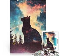 Puzzle 1000 pièces pour Adolescents Chat dans la Galaxie Réduction du Stress intéressante Cadeaux du Père Noël Secret 38x26cm