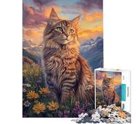 Puzzle 1000 pièces pour Adolescents Chat des Montagnes en Fleurs » Un Puzzle idéal pour Les Adolescents pour enrichir Leurs Souvenirs et Leur liste de souhaits avec Le Père Noël Un Parfait