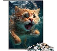 Puzzle 1000 pièces pour Adolescents Chat drôle sous-Marin, Jouet éléphant, Jeu intellectuel, Cadeau d'anniversaire, décoration Murale pour Les 14 Ans et Plus (Taille 26x38cm)