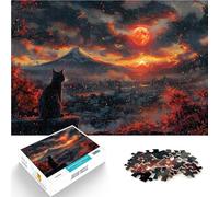 Puzzle 1000 pièces pour Adolescents Chat du Paradis du Coucher de Soleil Jeu Pratique Jeu éducatif pour Anniversaire, Noël 38x26cm