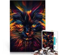 Puzzle 1000 pièces pour Adolescents Chat Fractal Réduction du Stress intéressante Chaque pièce est Unique - Jeu Familial Stimulant et Amusant 38x26cm