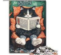 Puzzle 1000 pièces pour Adolescents Chat lisant Un Journal, Jouet éléphant, Jeu intellectuel, Cadeau d'anniversaire, décoration Murale pour Les 14 Ans et Plus (Taille 50x75cm)
