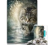 Puzzle 1000 pièces pour Adolescents, Chat Maine Coon Courant, 1000 pièces pour Adultes, Cadeau d'anniversaire, décoration Murale pour Les 14 Ans et Plus (Taille 38x26cm)