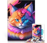 Puzzle 1000 pièces pour Adolescents Chat Mignon Style rétro Jouets de Divertissement Familial Cadeau Amusant 52x38cm