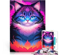 Puzzle 1000 pièces pour Adolescents Chat Mignon Style rétro Jouets de Jeu pour Cadeau Familial décoration Murale 38x26cm