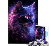 Puzzle 1000 pièces pour Adolescents Chat Mystique Jouet éducatif et Relaxant Cadeau d'anniversaire (Dimensions 38x52cm)